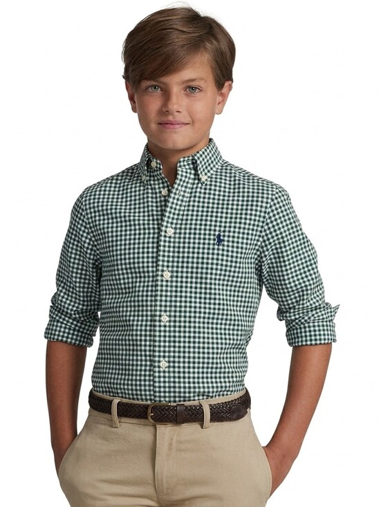 Ralph Lauren Other - Ralph Lauren Boys Green & White Gingham Button-Down Shirt